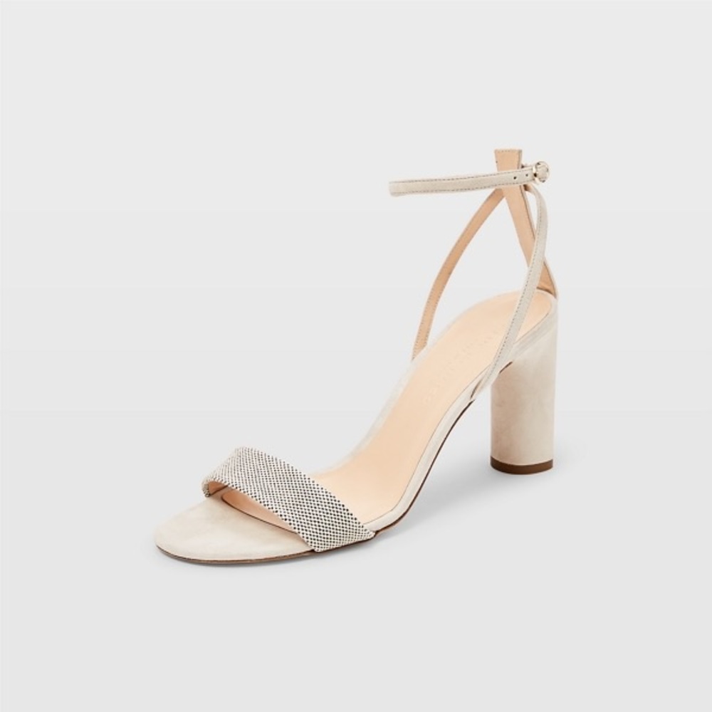 Club Monaco Size 37.5 Gabieh Suede Sandals In Beige